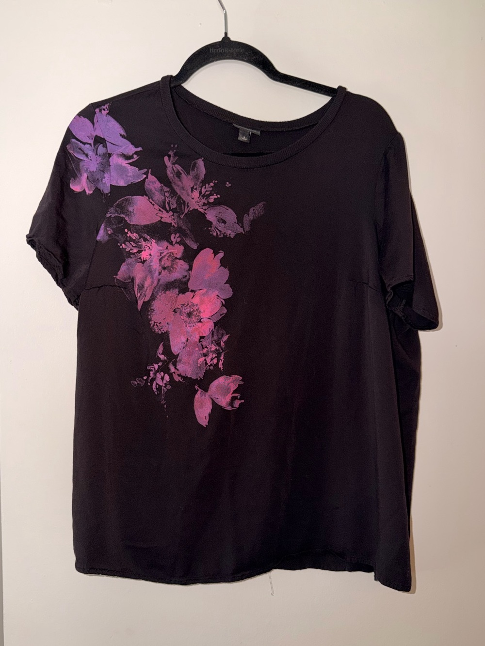 torrid Black Short-Sleeve Tee with Pink and Purple Floral Graphic